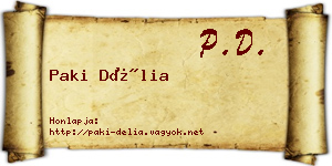 Paki Délia névjegykártya